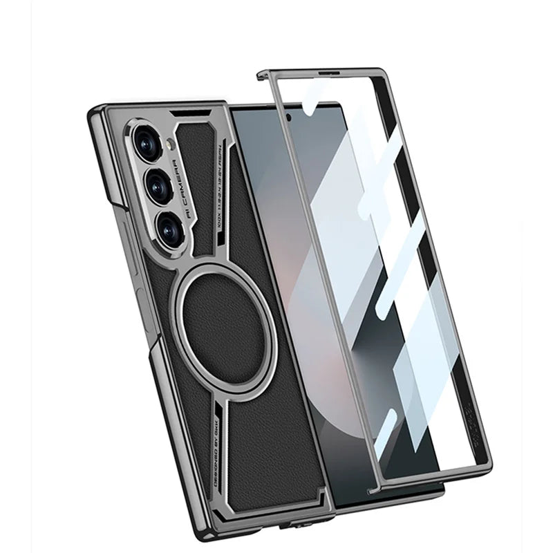 Z-Style Magnetic Leather Case for Galaxy Z Fold 6, 5 - Shockproof & Elegant