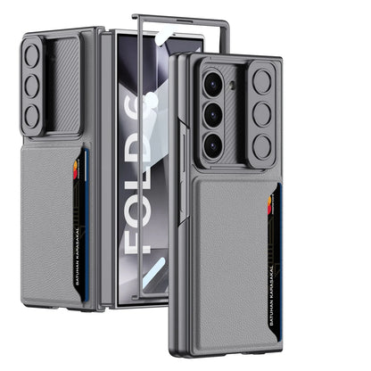 Z Fold 6 Slim Shockproof Case with Card Slot, Camera Slide & Screen Protection