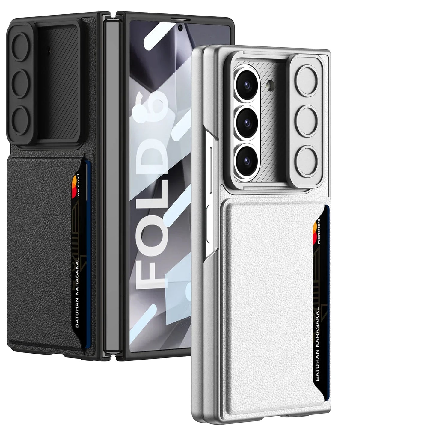 Z Fold 6 Slim Shockproof Case with Card Slot, Camera Slide & Screen Protection