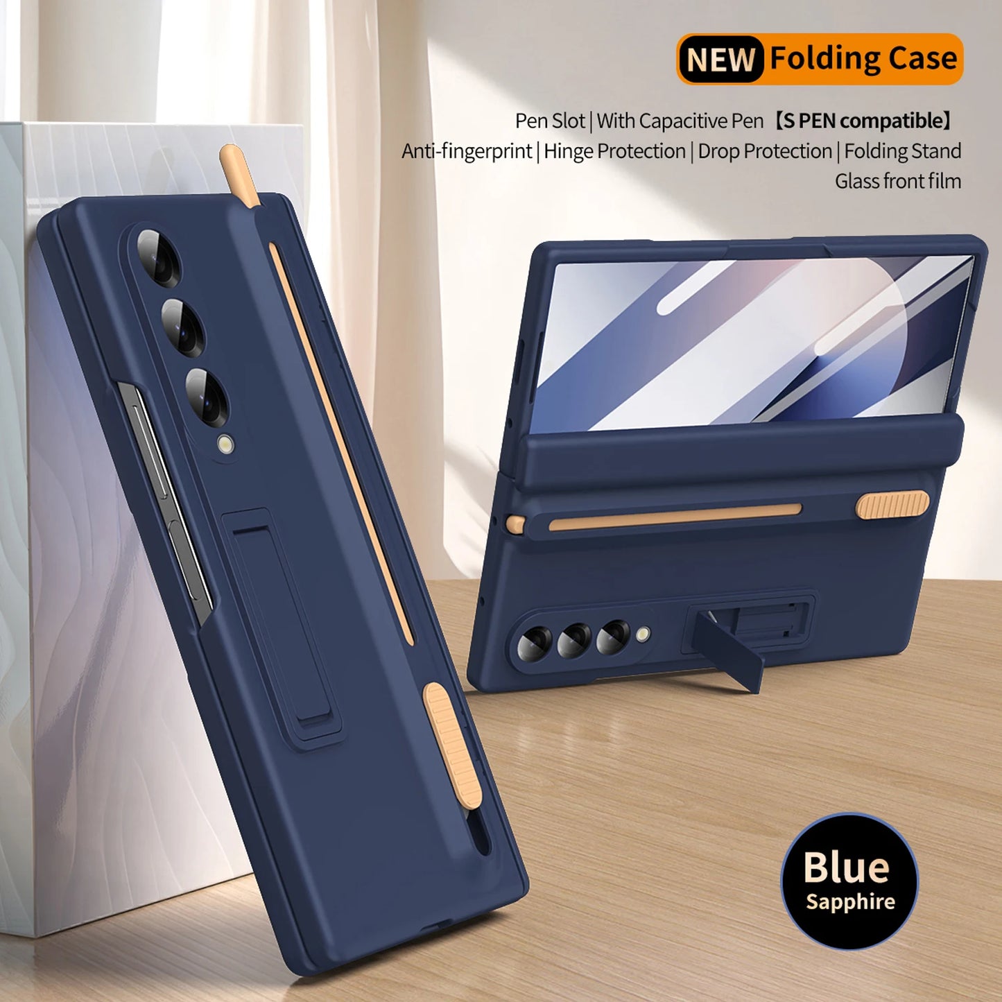 HingeGuard 360° Full Protection Case – S Pen & Tempered Glass for Z Fold Series