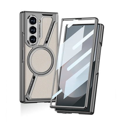 Z-Style Magnetic Leather Case for Galaxy Z Fold 6, 5 - Shockproof & Elegant