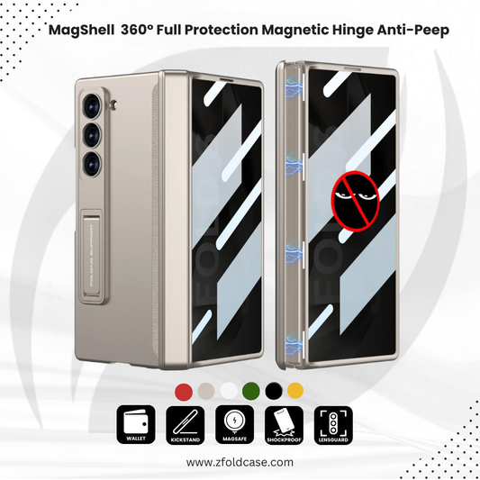 Slim 360° Protection Case Magnetic Hinge Anti-Peep for Z Fold 6